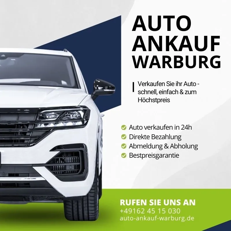 Autoankauf Warburg - Verkaufen Sie Ihr Auto - schnell, einfach & zum Höchstpreis